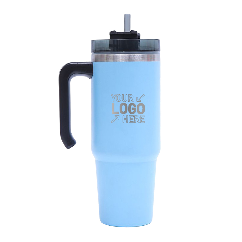 30 OZ Double Walls Stainless Steel Auto Tumbler With Straw And Handle 6