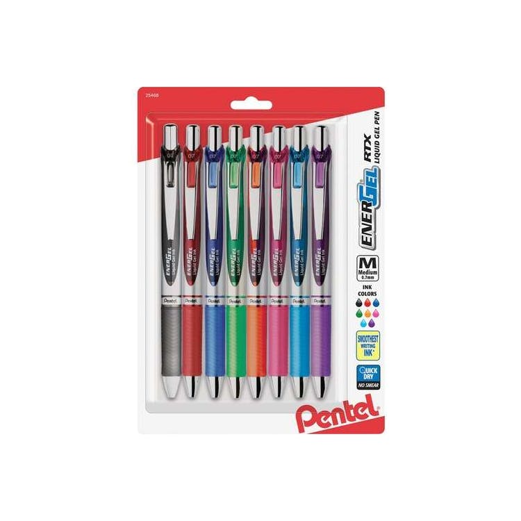 Liquid Gel Pens - 8 Colors Medium 0.7mm Stainless Steel Tip 1