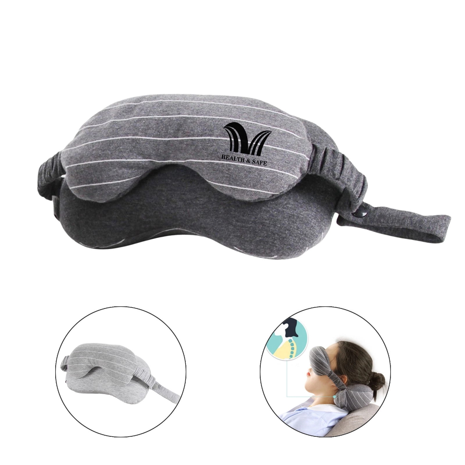 Two-In-One U-Shaped Pillow With Eye Mask 2