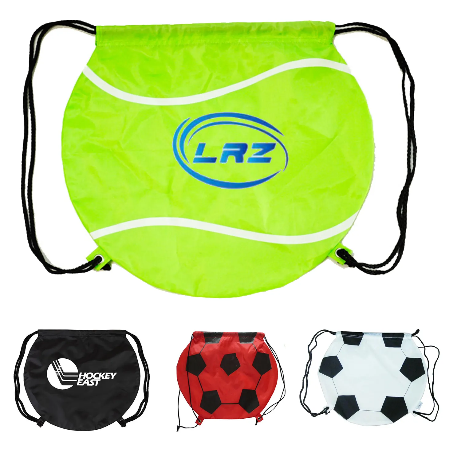 Tennis Design 210D Polyester Drawstring Bag 2