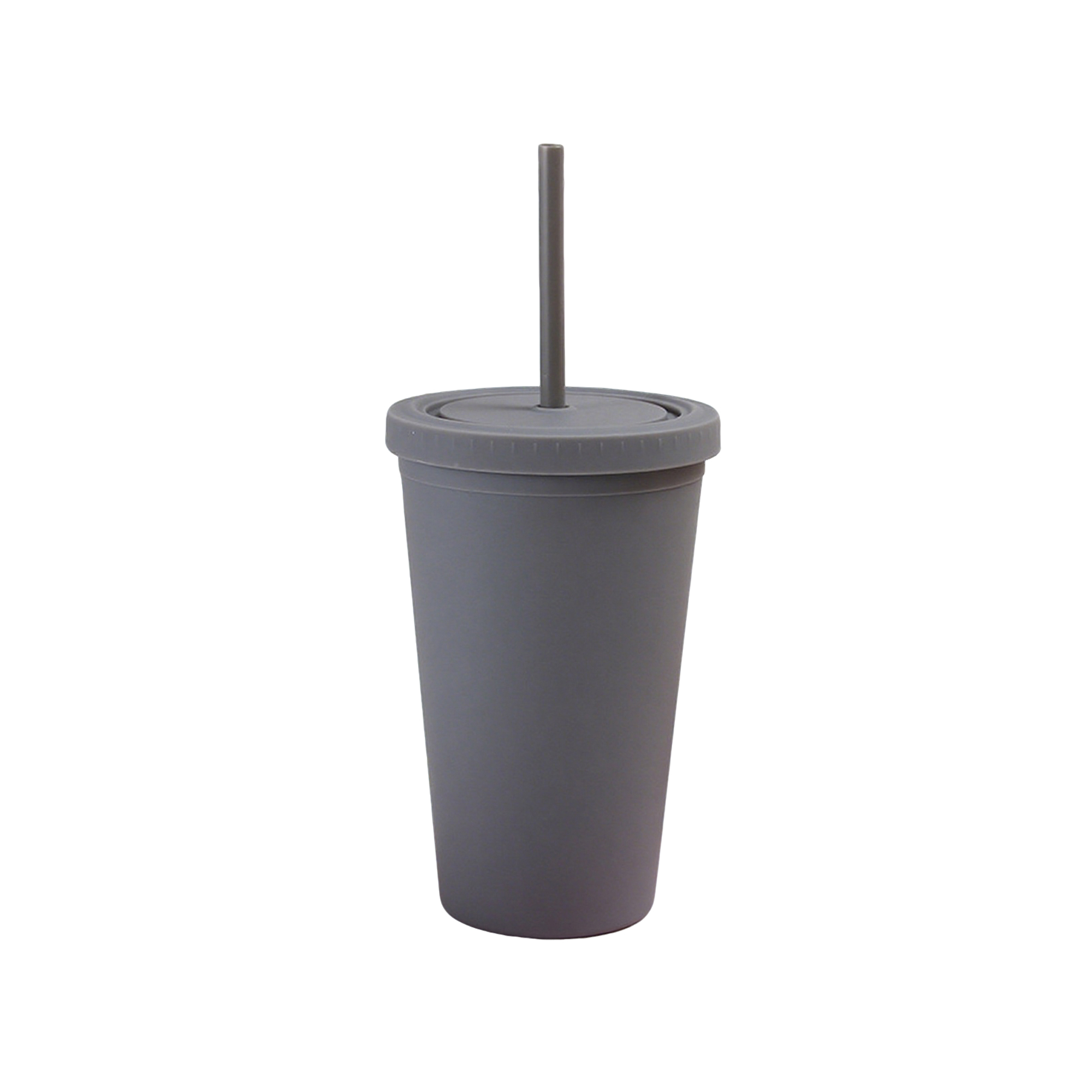 Sixteen Ounce Double Walled Tumbler With Straw 3.97" x 8" 10