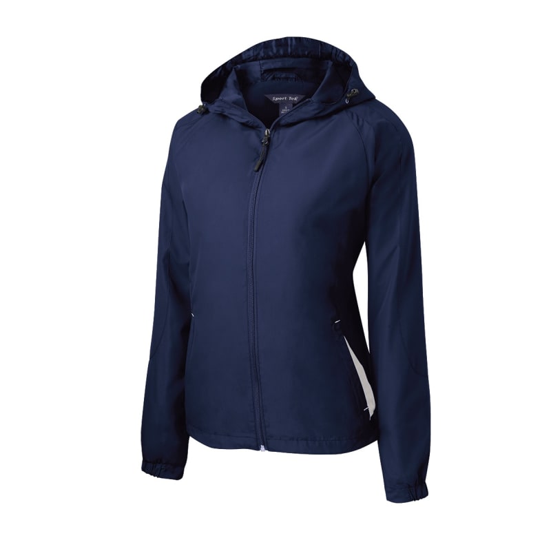 Sport-Tek Women's Colorblock Hooded Raglan Jacket. 12