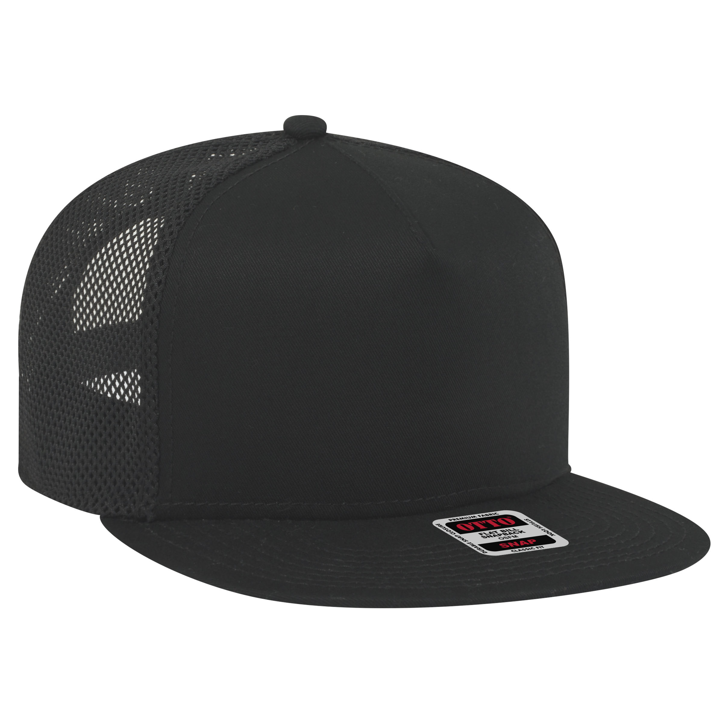 OTTO CAP "OTTO SNAP" 5 Panel Mid Profile Mesh Back Trucker Snapback Hat
