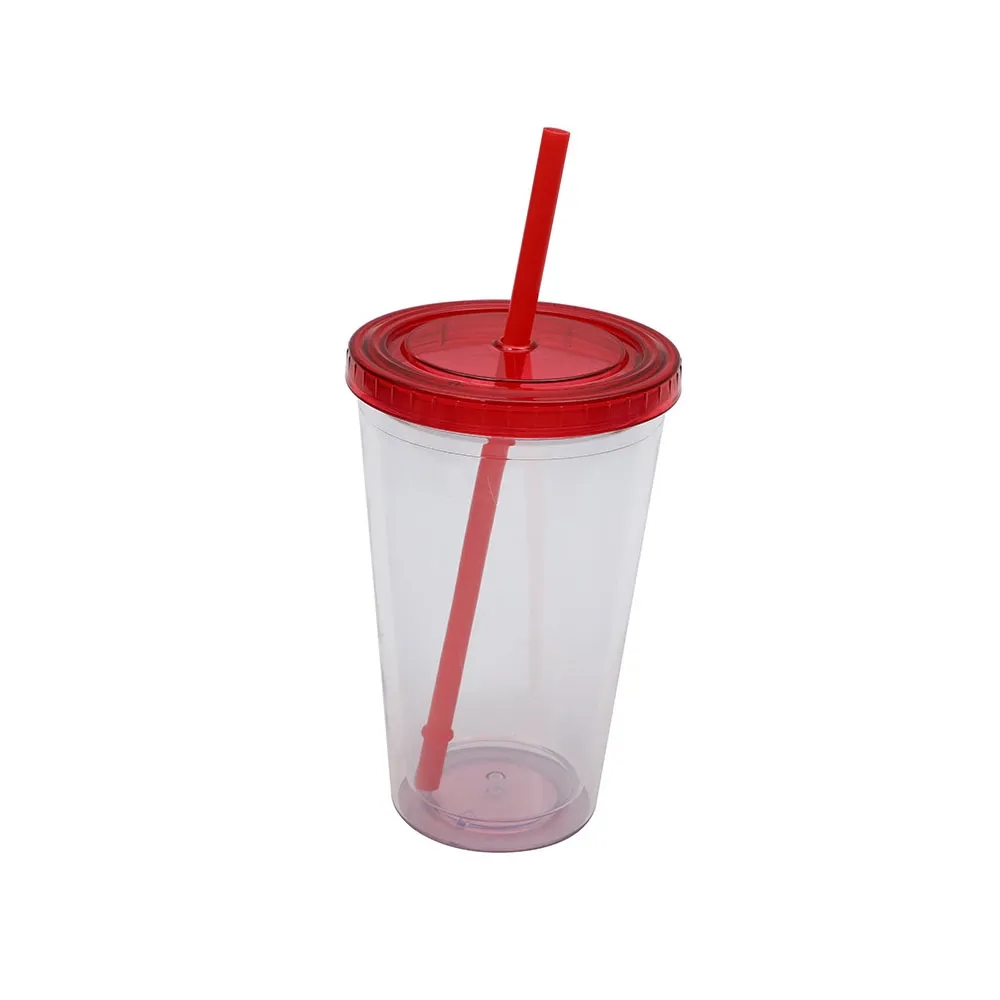 Clear Double Wall Tumbler with Straw 7