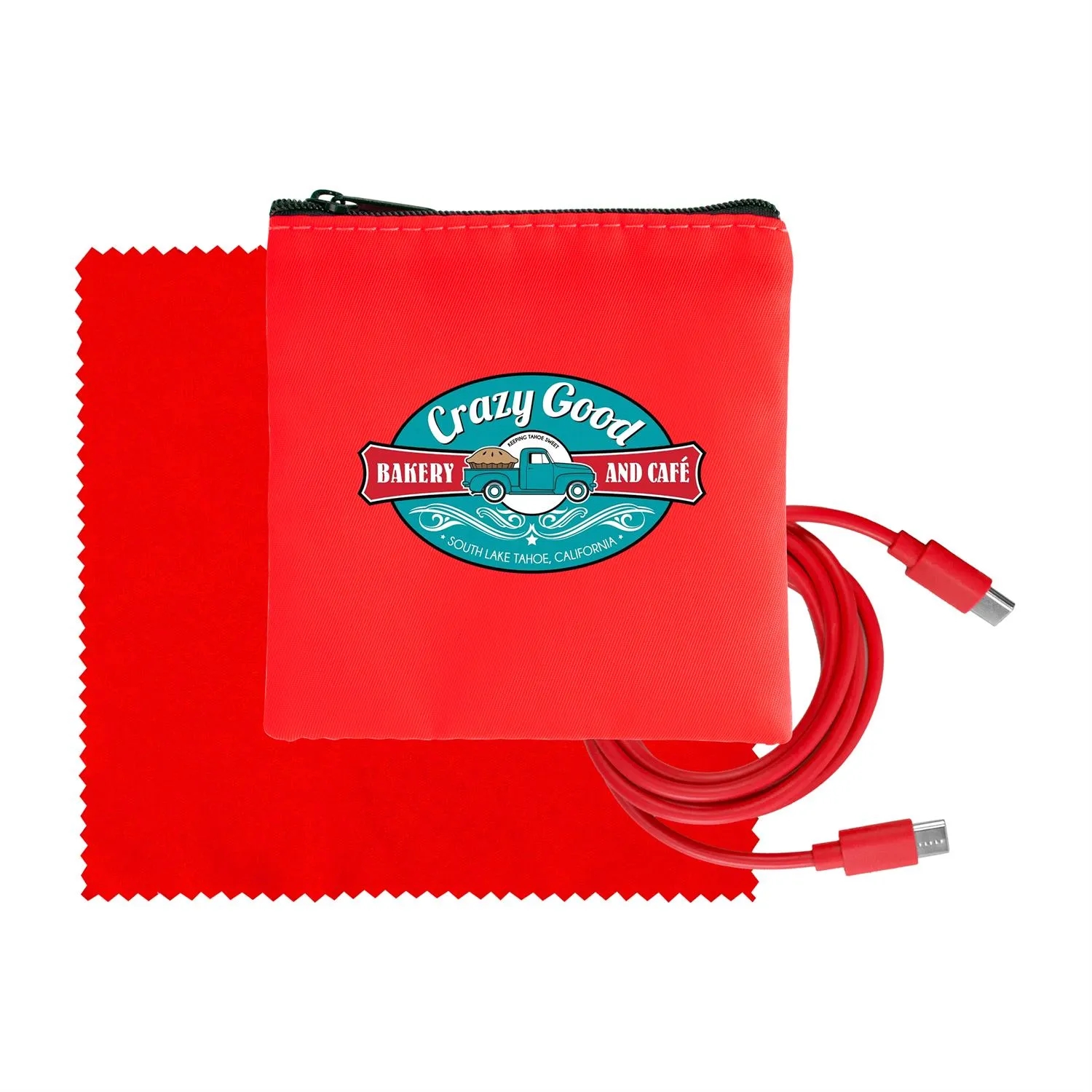 Colorful RPET C to C Cable & Cloth Set 7