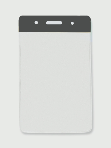 2.66" W x 4.25" H - Vertical Color Bar Vinyl Badge Holder (Blank) 1