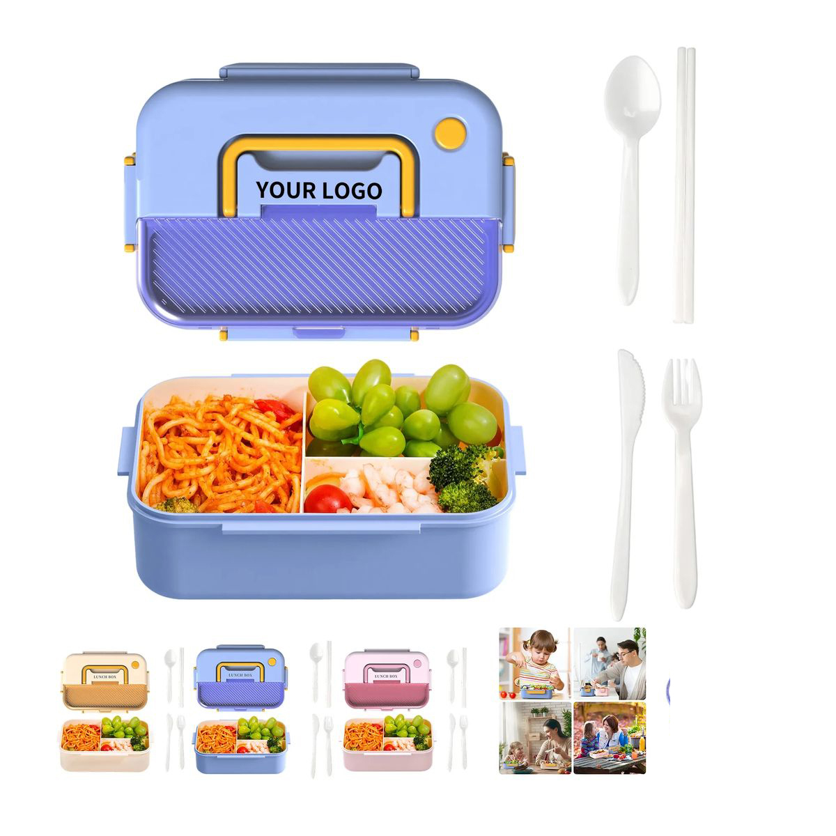 Plastic Lunch Box with 9 Inch Size and Portion Control 3