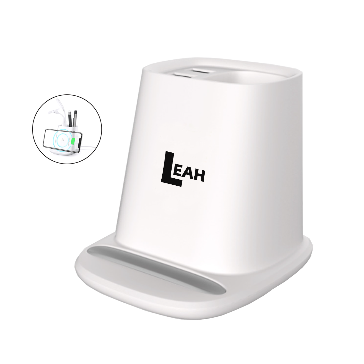 All-Purpose Wireless Charger Pen Holder with Dual USB Output 1