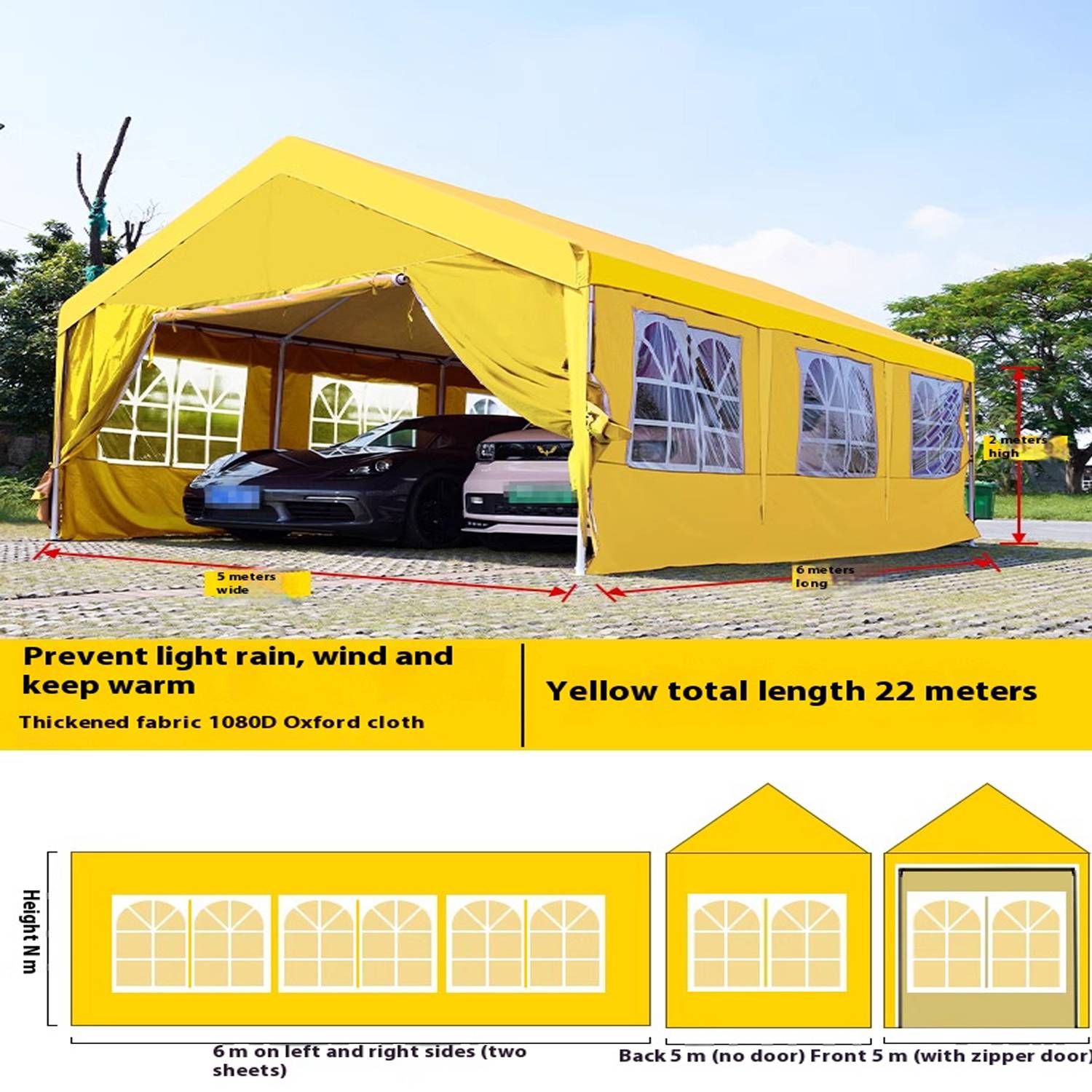 Thickened Windproof Rainproof Cold Proof Camping Tent 5
