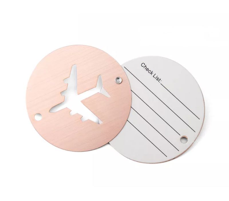 Round Aluminum Luggage Tag 2