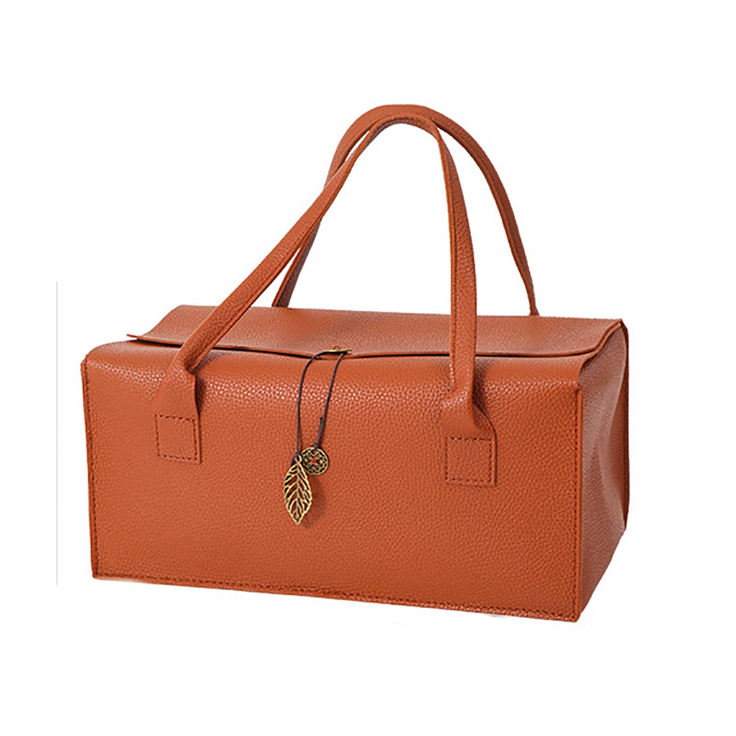 PU Leather Wine Gift Tote Bag w/ Pendant, custom tote bag with logo imprint 2