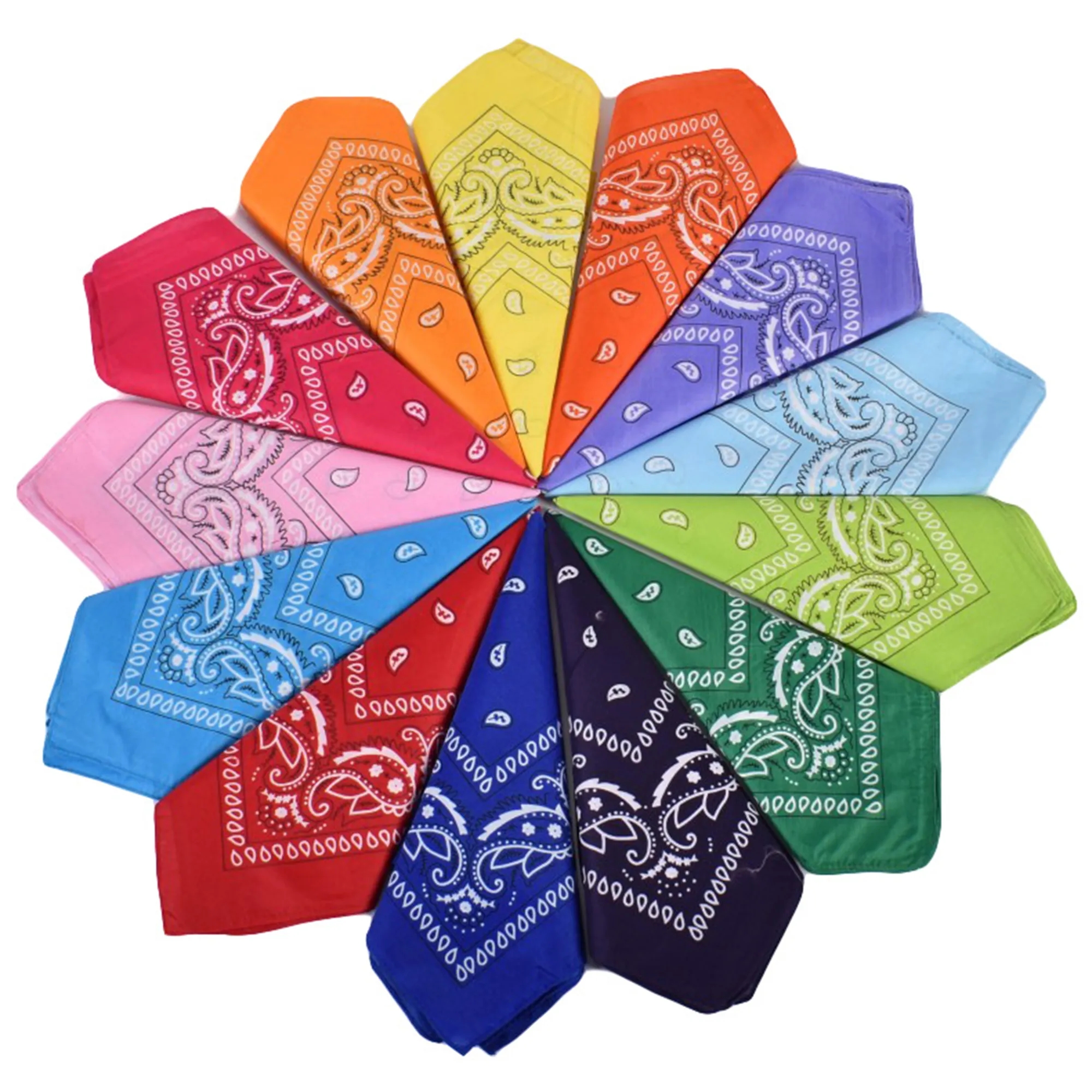 Full Color Paisley Bandanna Square Scarf 5
