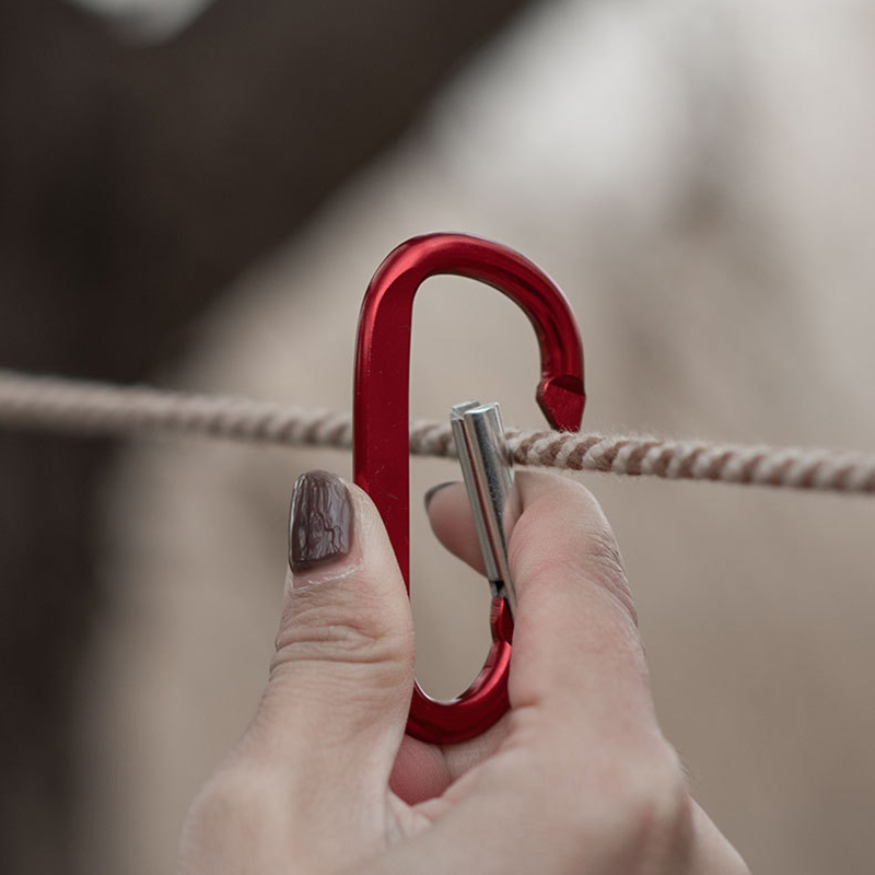 Aluminum D Ring Carabiners Spring Clips Hook 18