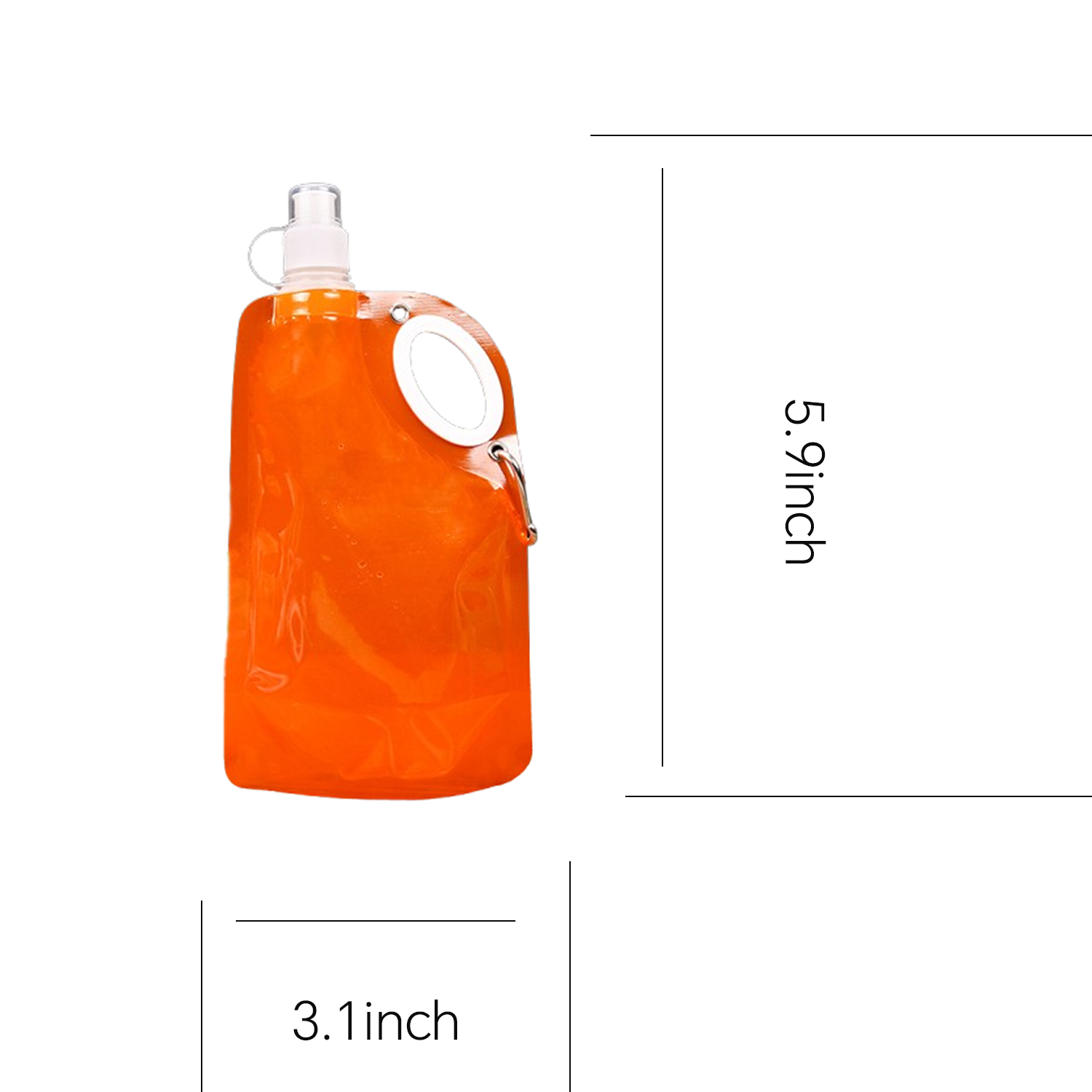 25oz PE Foldable Water Bottle w/ Carabiner 9