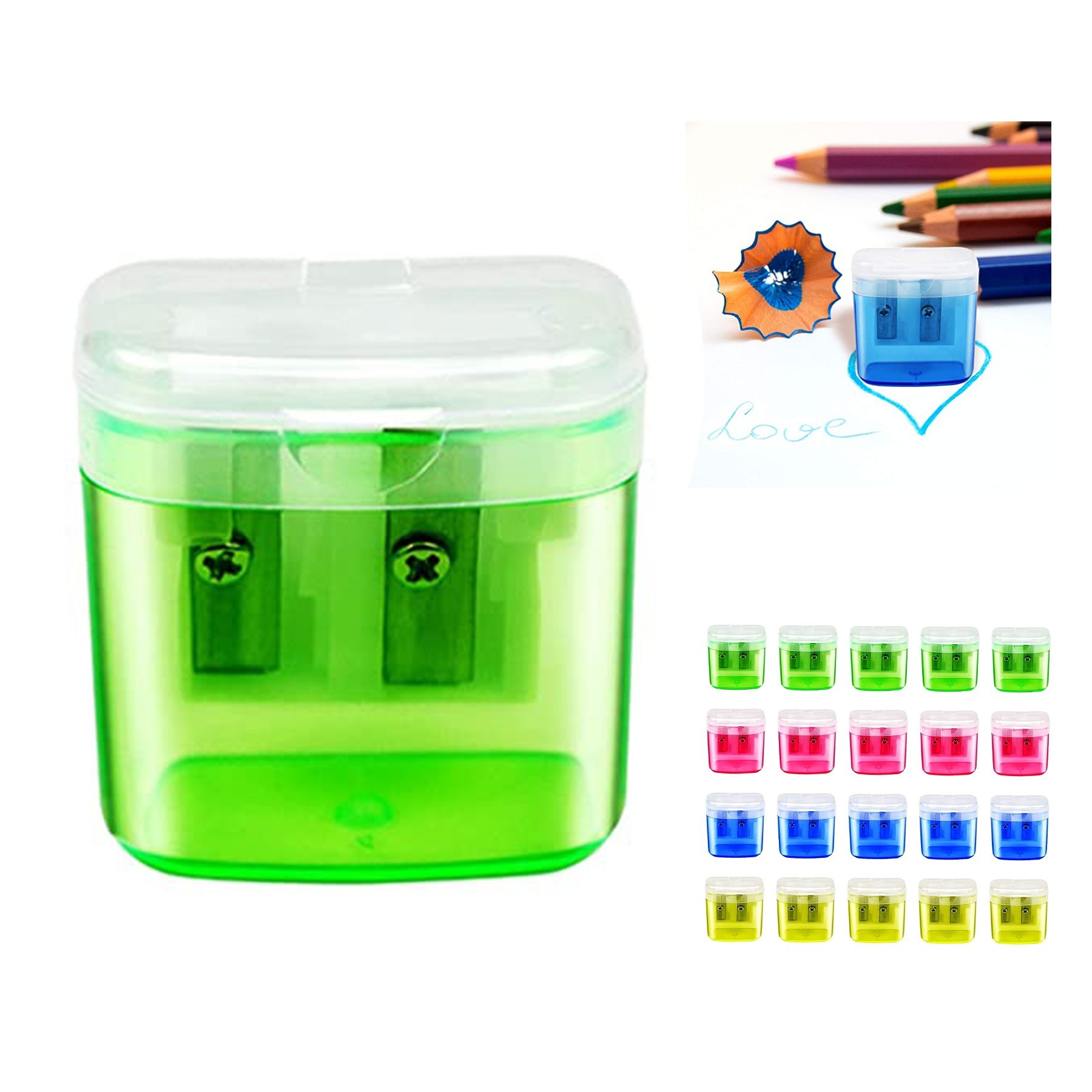 1.45 x 0.74 x 1.53 Inches Plastic Handheld Pencil Sharpener 2