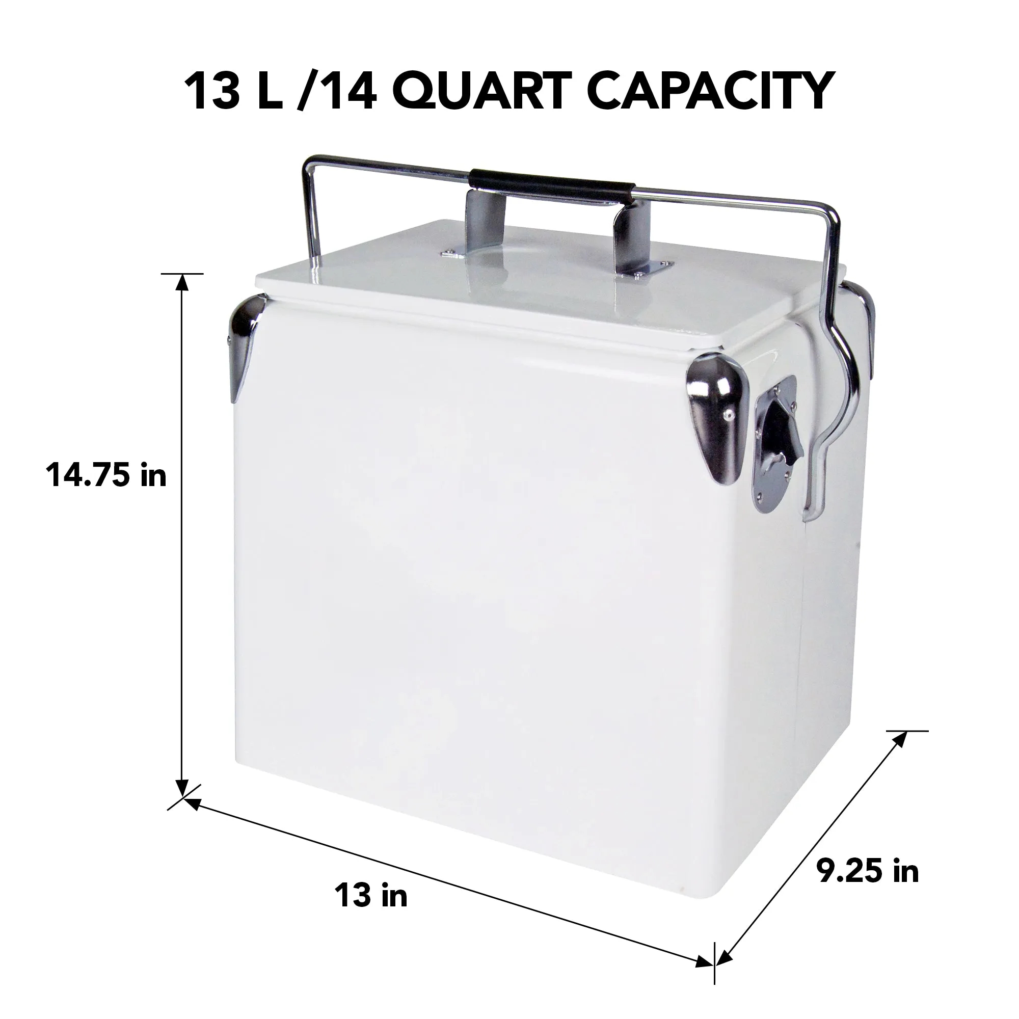 Light Retro Ice Chest Cooler with Bottle Opener 13L 5