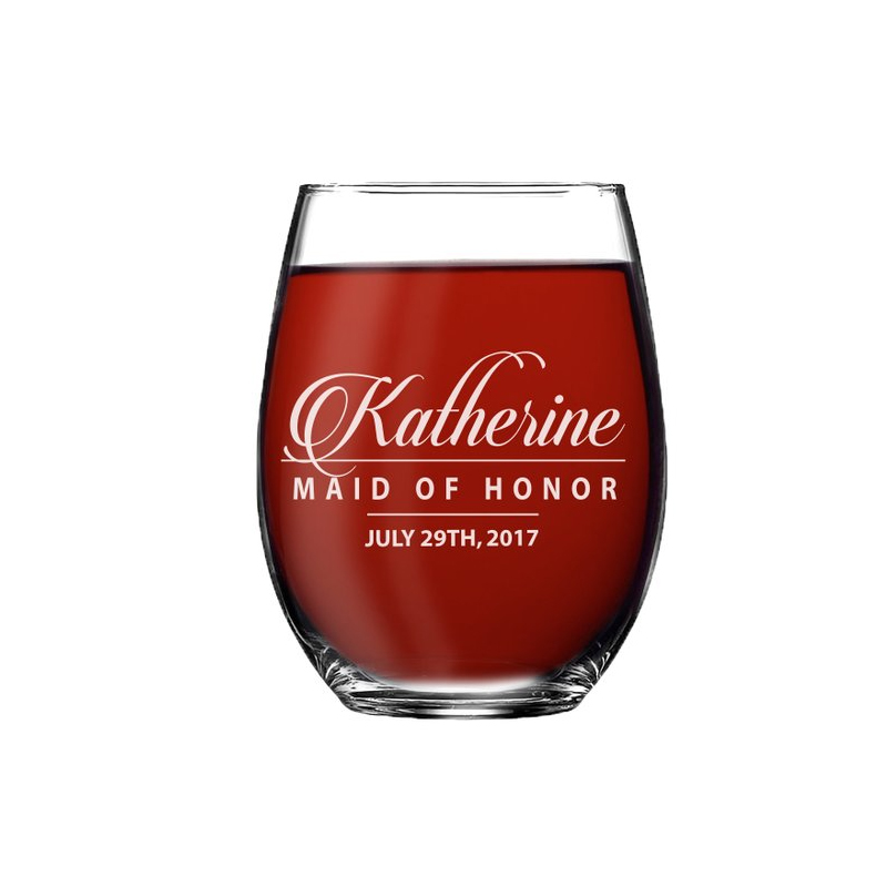Stemless Wine Glasses with Print 3