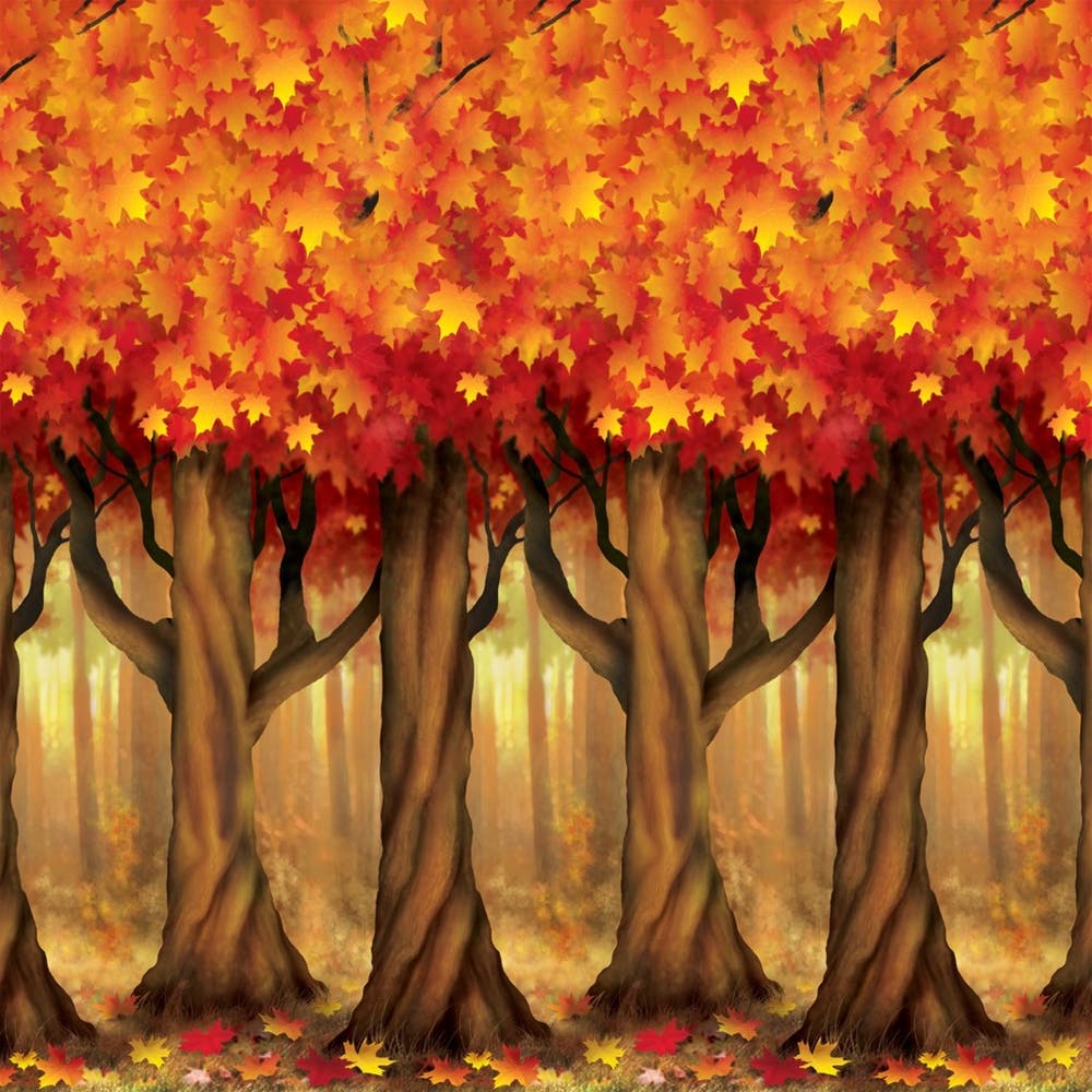 Fall Trees Backdrop - 4' x 30' 1