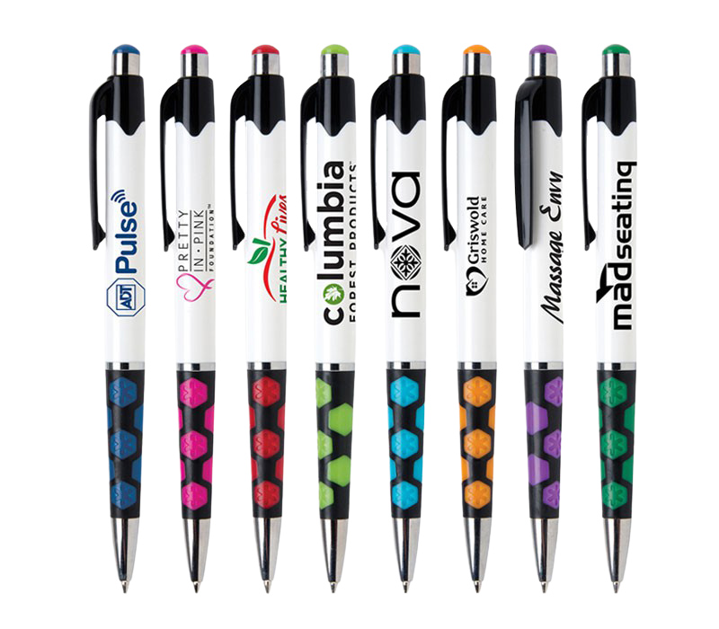 Hexagon Rubber Grip Pen 1