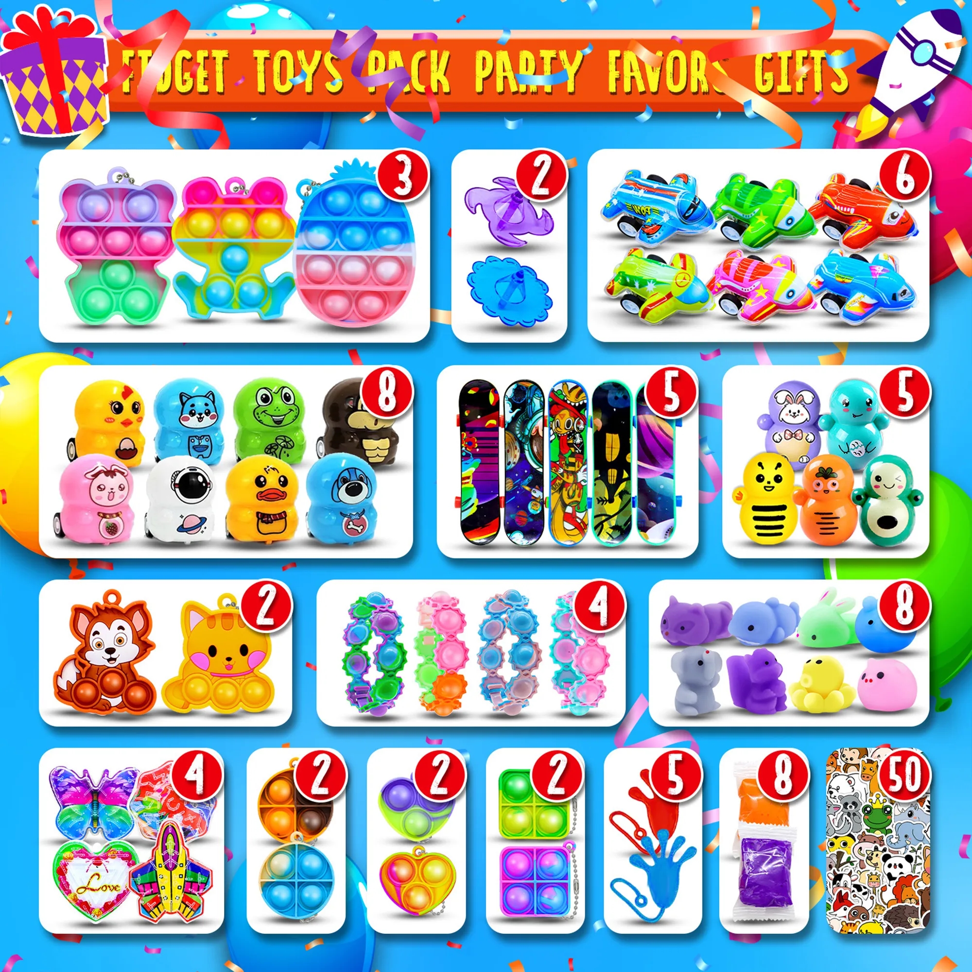 124 Piece Stress Relief Toy Set 3