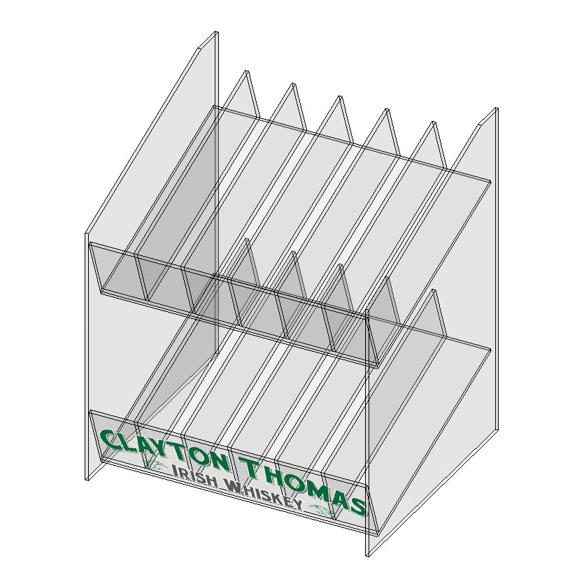 2 Tier Acrylic Beverage Display 6 Rows