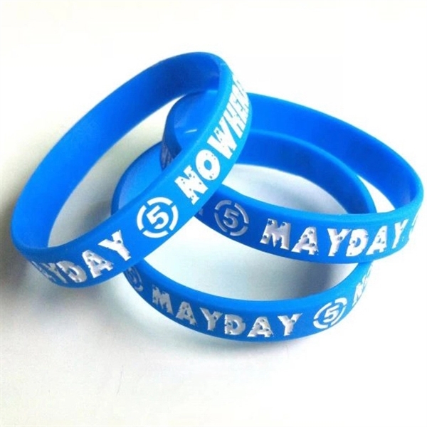 Debossed Color-Filled Silicone Wristbands 1