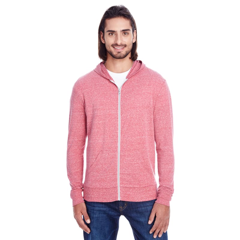 Threadfast Apparel Unisex Triblend Full-Zip Light Hoodie 15