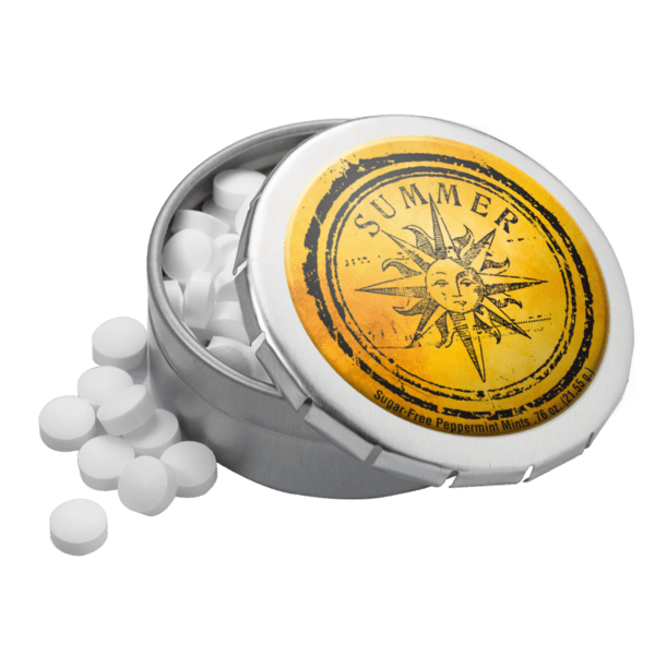 2 1/8" Large Round Push Tin with Mints 24