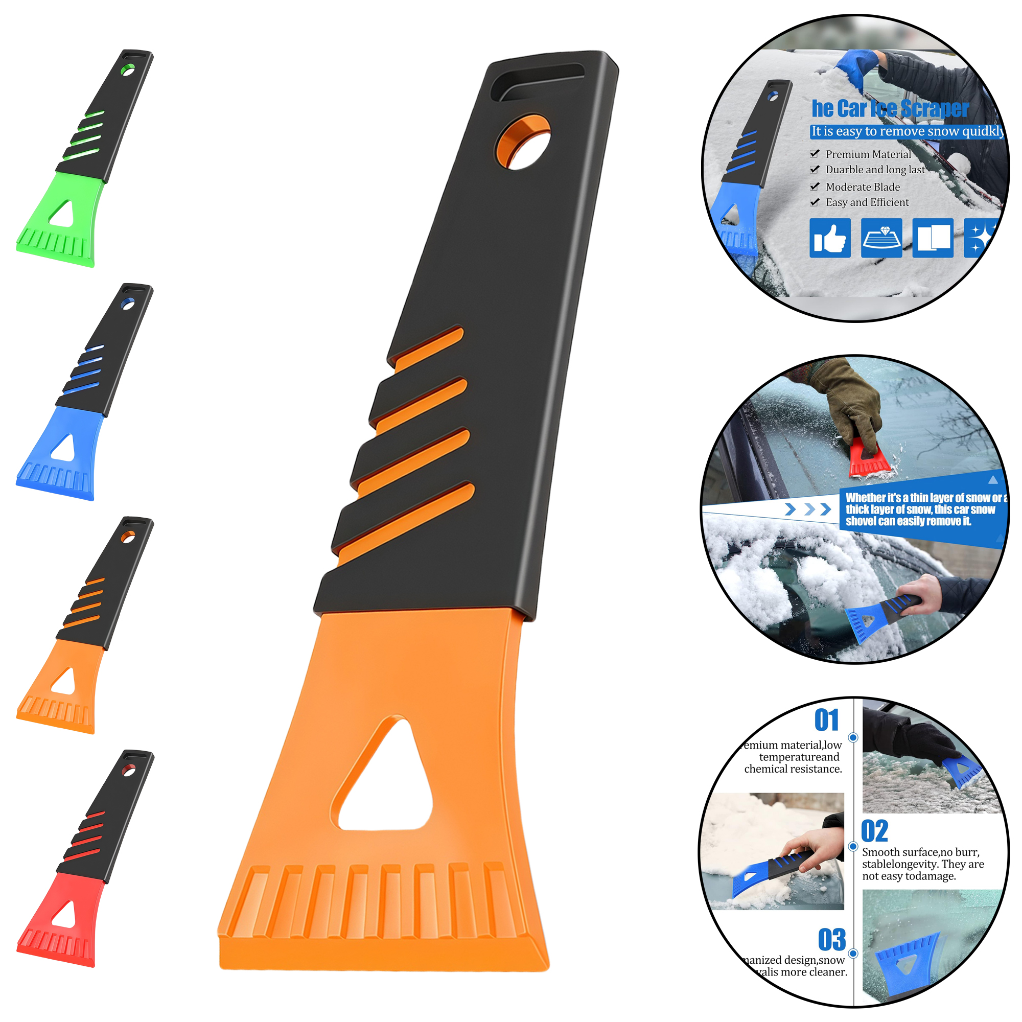 Car Ice Scraper Snow Brush with Comfortable Handle 4