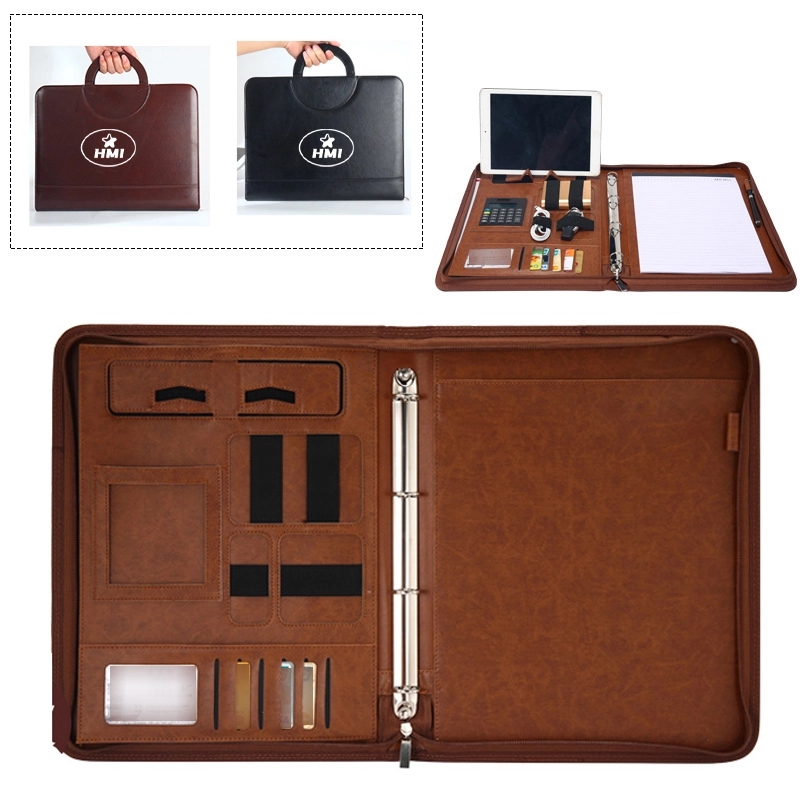 Superior Vegan Leather Business Portfolio With Zipper 1
