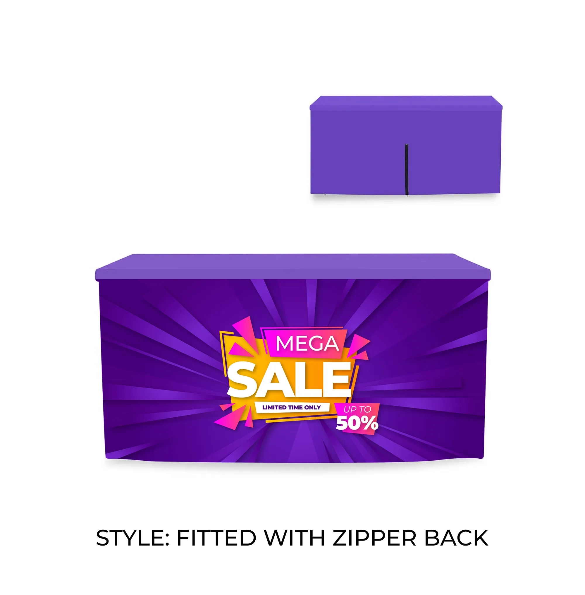 4' Table Cover Fitted Throw w/ Zippered Back 2