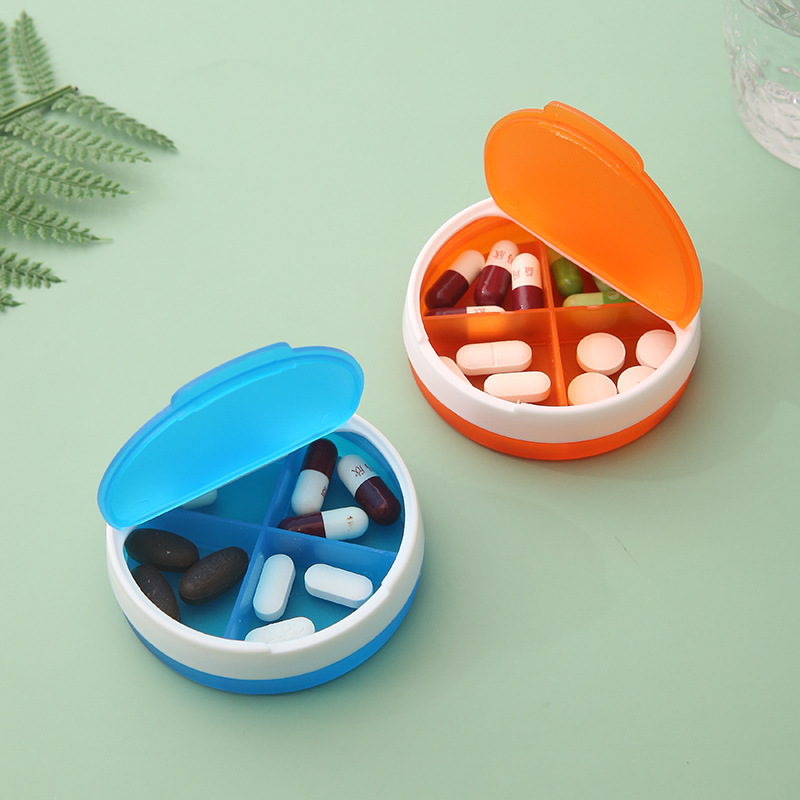 4 Compartments Round Pill Box 5