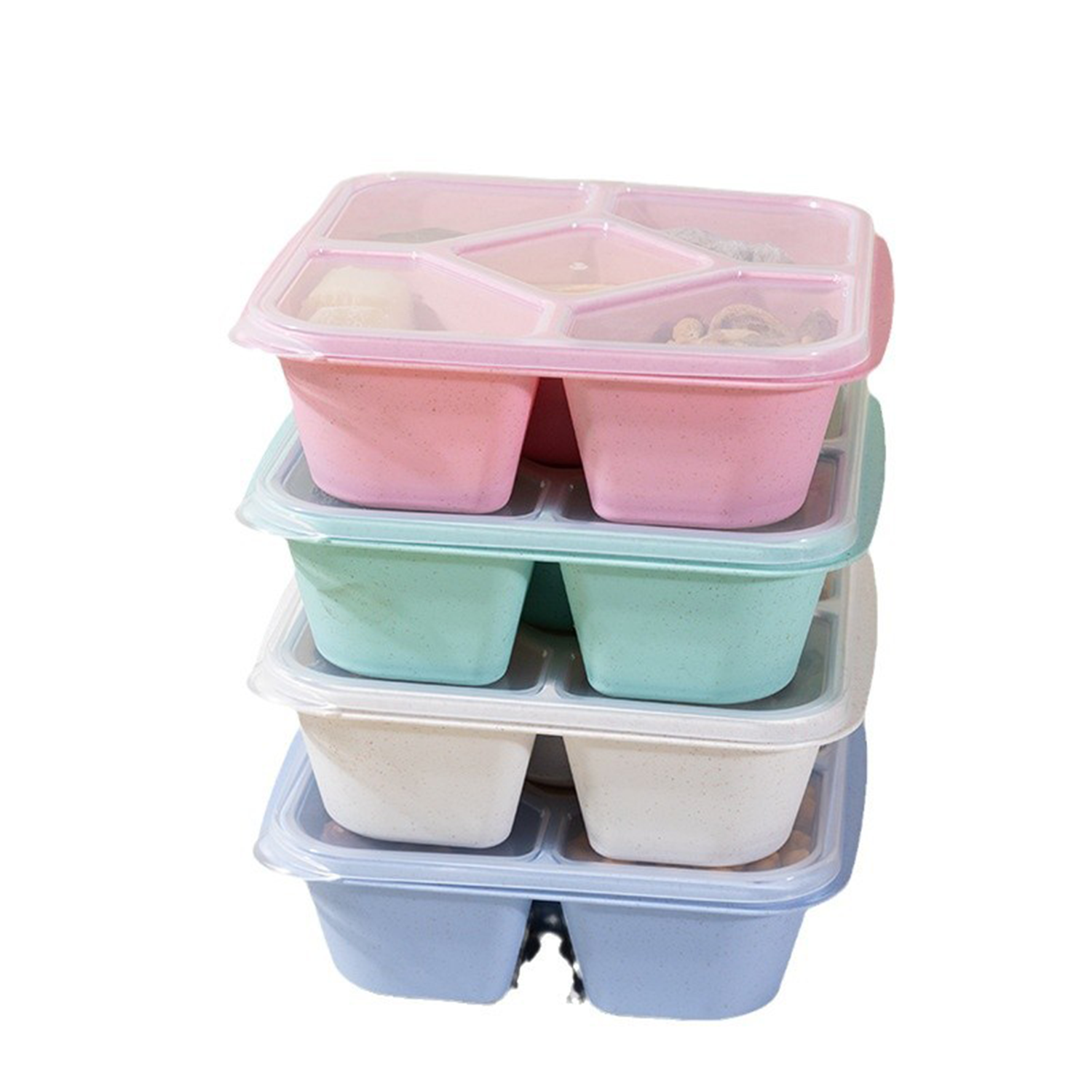 Wheat Straw BPA-Free 5 Compartments Bento Snack Boxes 6