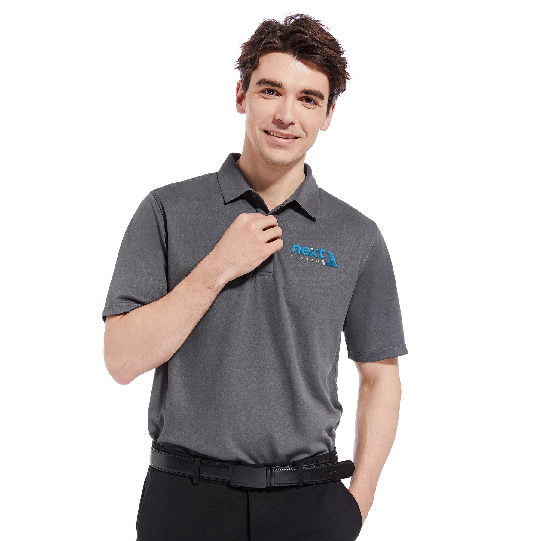 Men's Micro Pique Ribbed Collar Polo Shirt 9