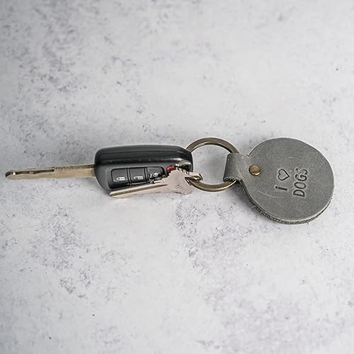customized genuine/pu leather round key chain 5