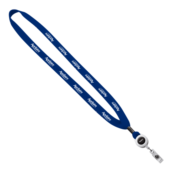 5/8" New Polyester "Shoelace" Lanyard with Retractable Badge Reel 70