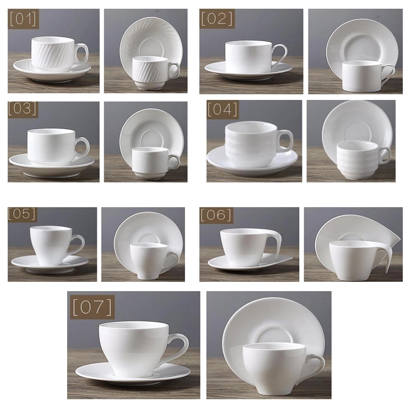 6oz ceramics coffee cups and saucers set 3