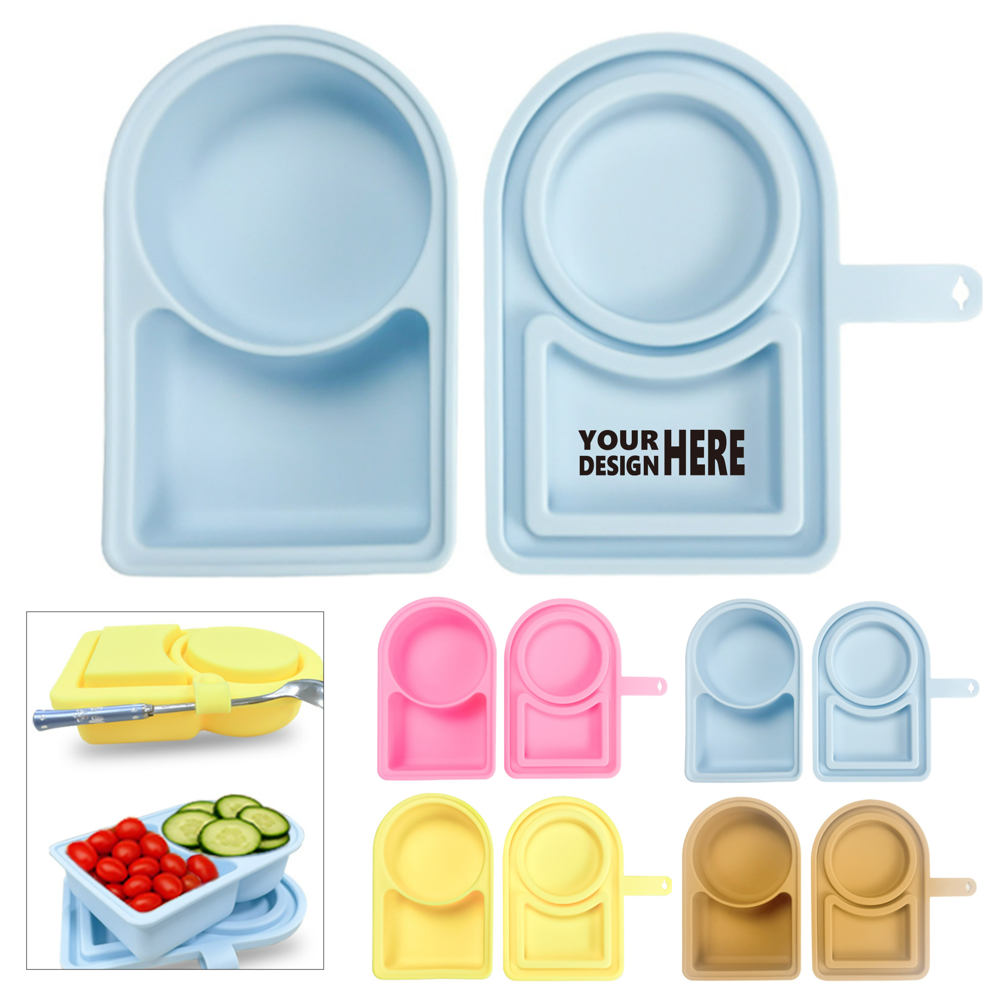 Silicone Snack Containers with Reusable Lids 3