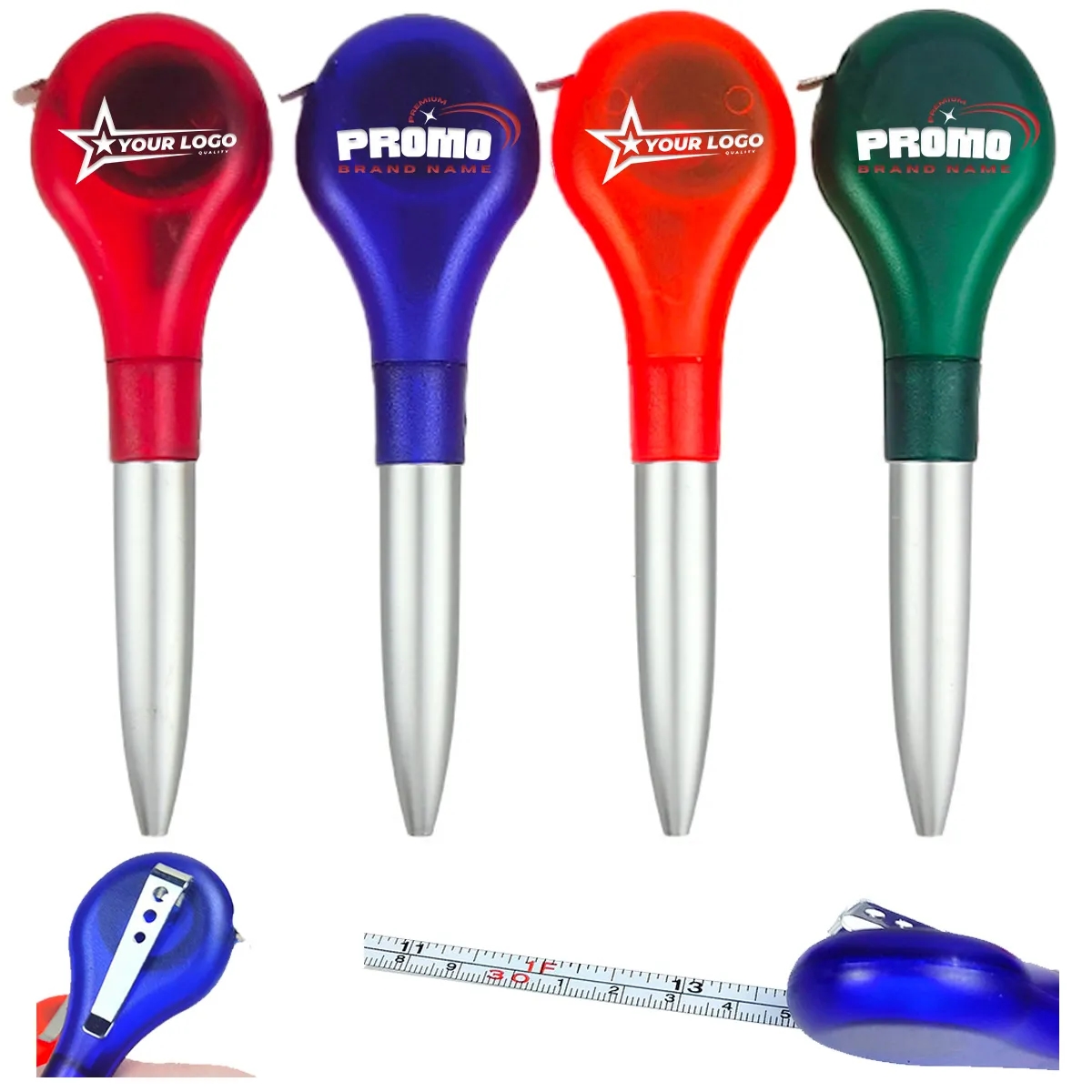 2 In 1 Retractable Tape Measure Ruler Writing Ballpoint Pen 2