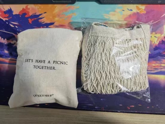 Vegetable Kitchen Cotton Net Bag w/Long Handle String & Pocket 17