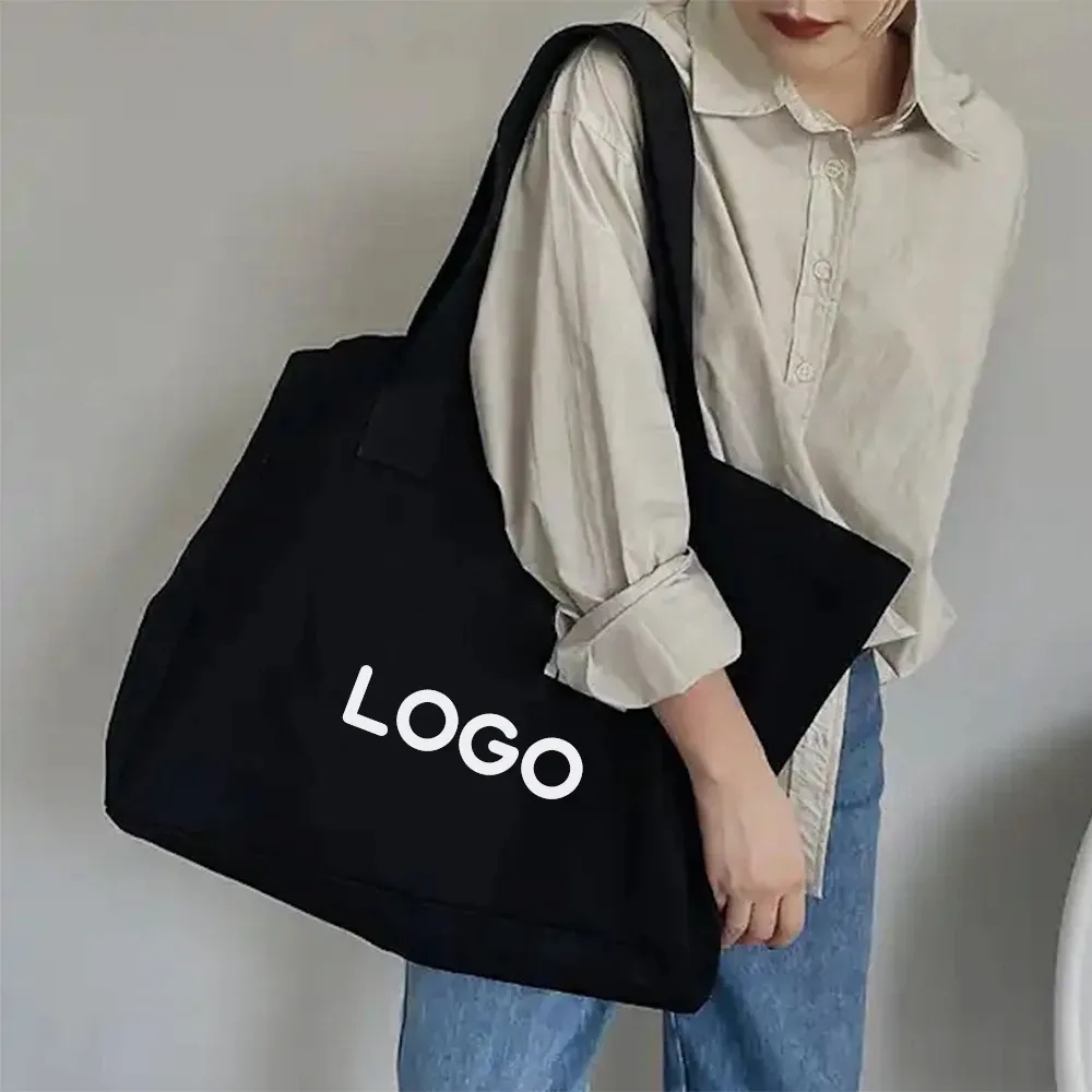 Extra Large Custom Cotton Canvas Tote Bag, custom tote bag with logo imprint 3