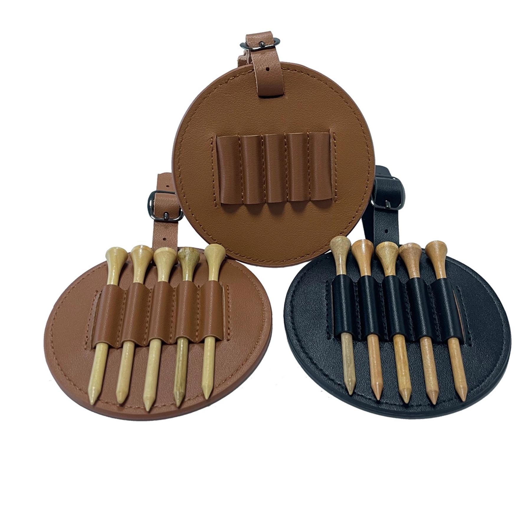PU Leather Golf Tee Holder Bag 9