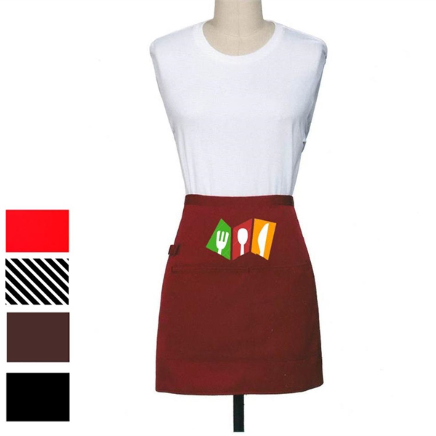 12 oz. Woven frock fabric Waist Apron w/ 2 adjacent pockets 1