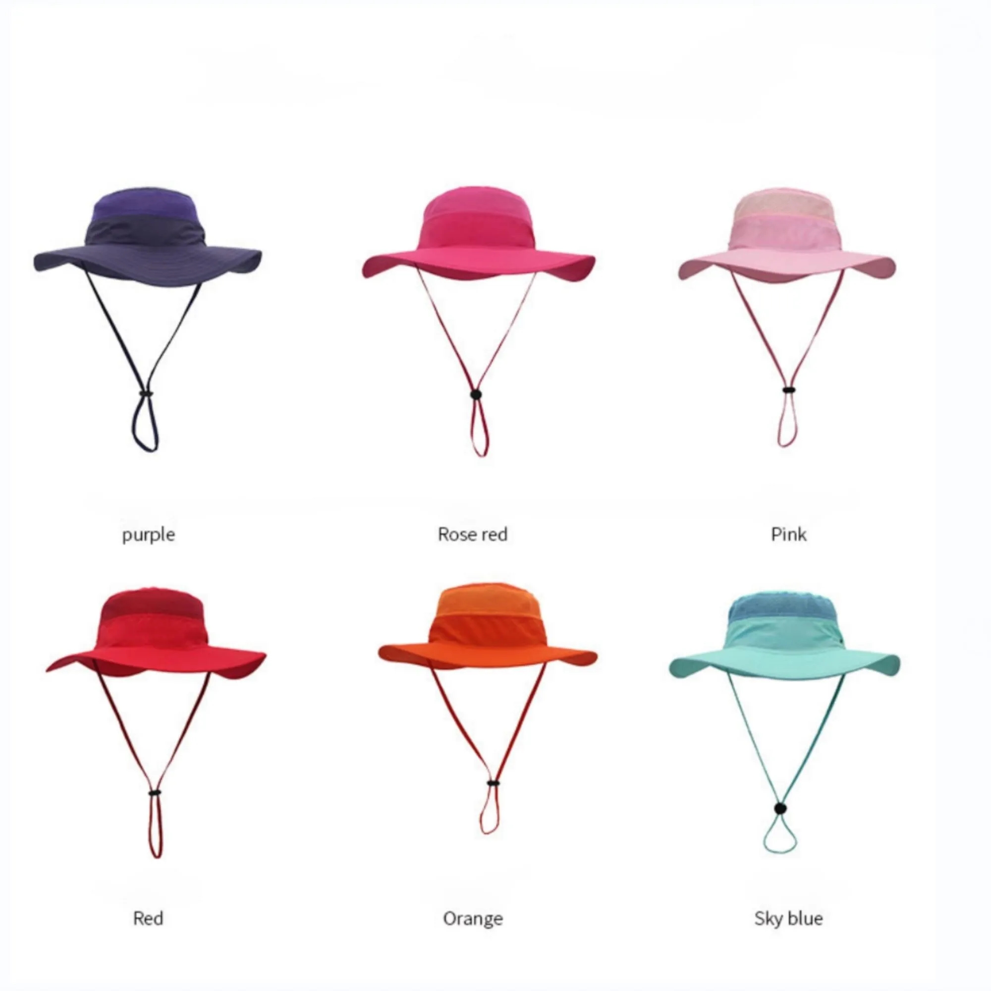 MOQ 50 Wide Brim Fisherman Hat Chin Drawstring 4