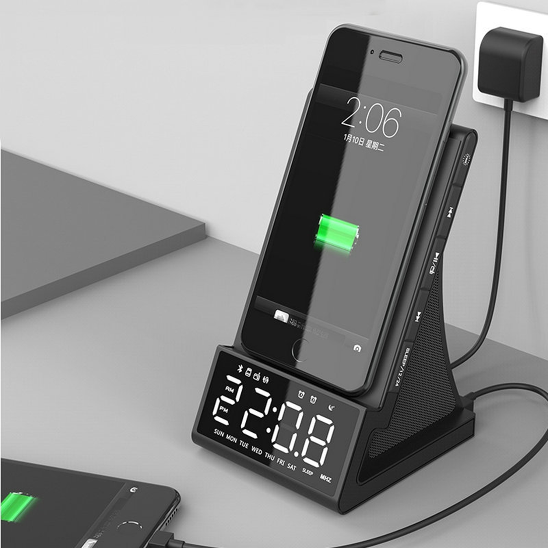 Fast Wireless Charger With Bluetooth Speaker 2