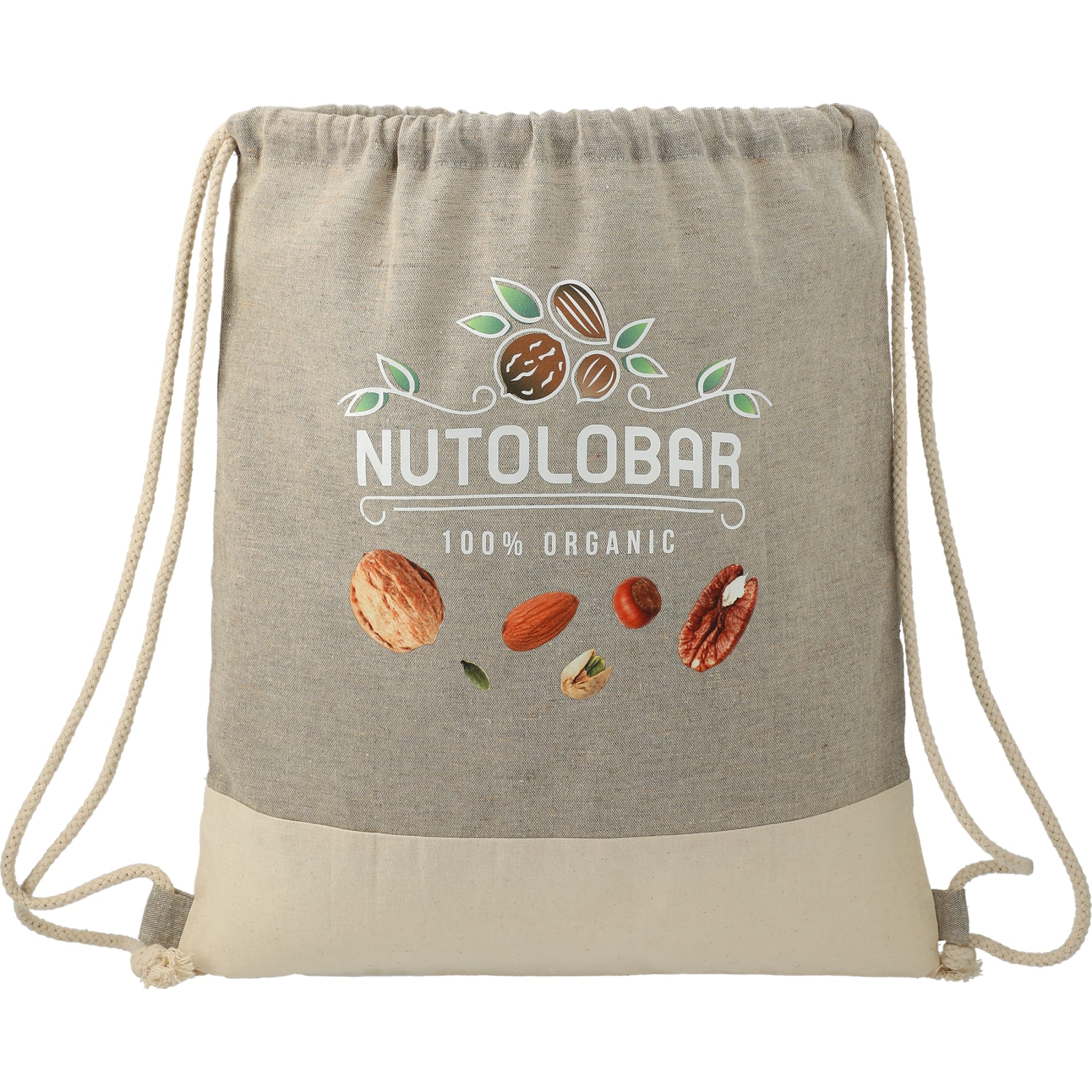 Split Recycled Cotton Drawstring Bag 18