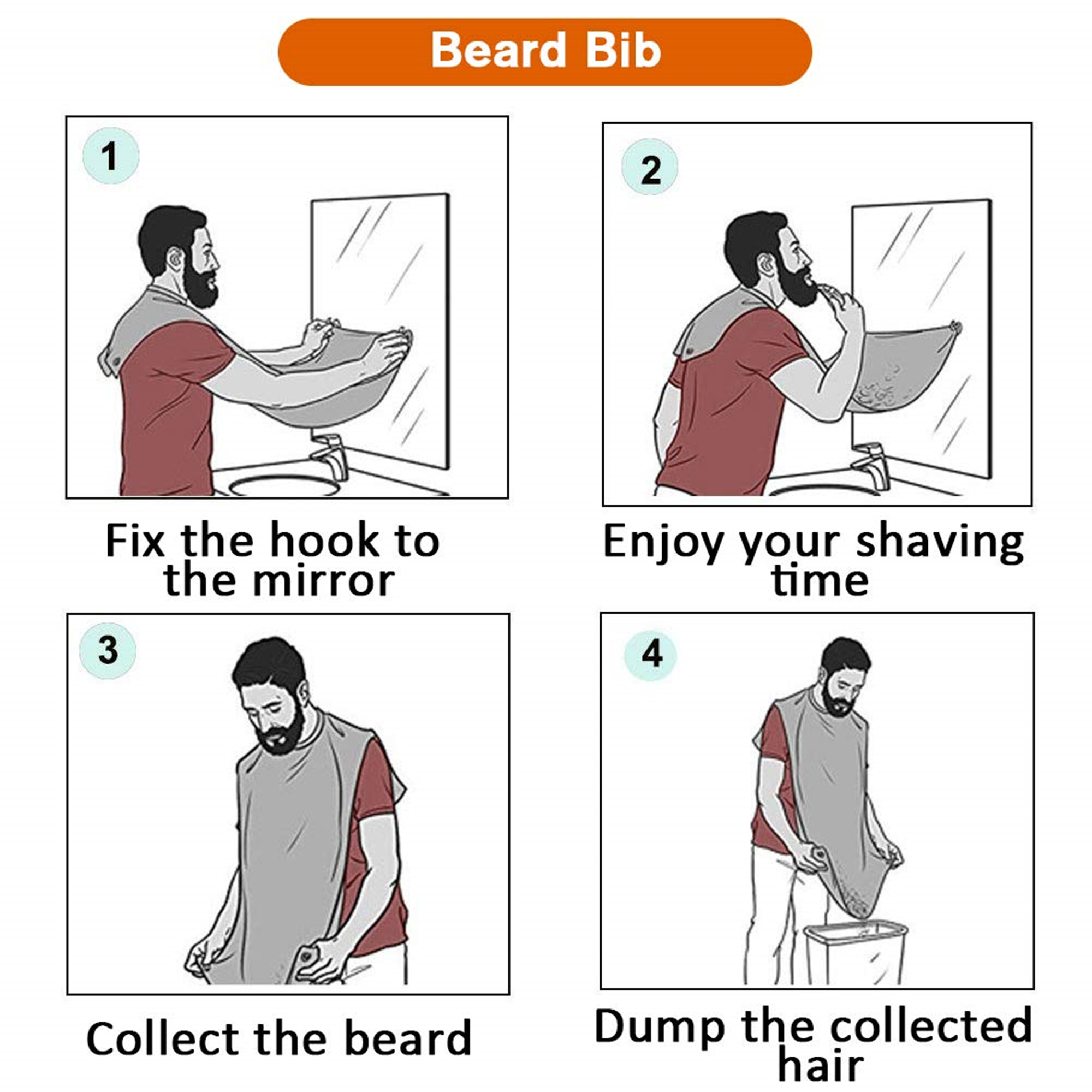 Waterproof Beard Bib Apron For Shaving 5