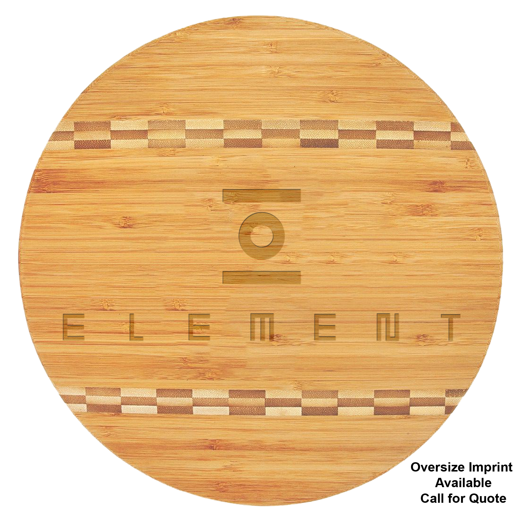 11 3/4" Round Bamboo Cutting Board with Butcher Block Inlay 3