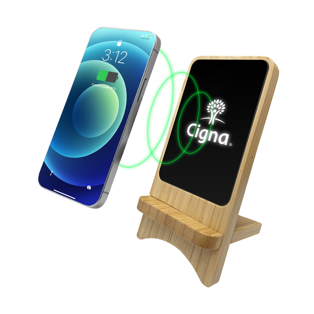 Aurora  Light-up Bamboo Wireless Charger Stand 14