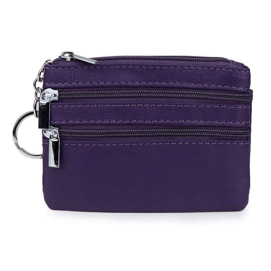 cowhide card money coin purses With Zipper Pocket 8